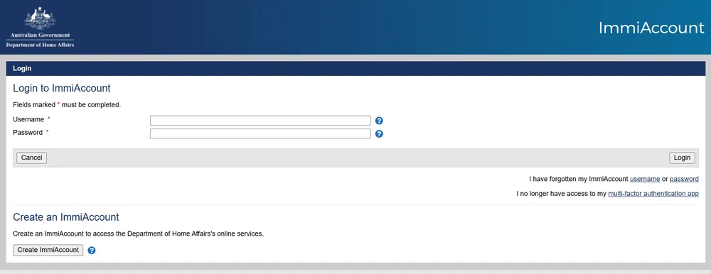 immiaccount 3e PVT Australie
